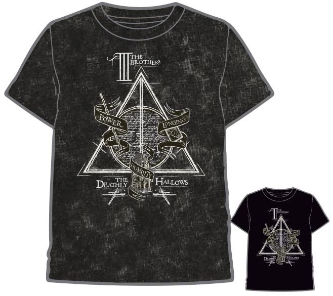 Camiseta Harry Potter Deadly Hallows Negro Vintage