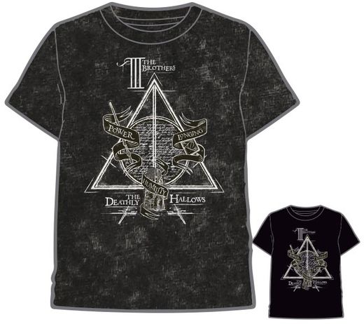 Camiseta Harry Potter Deadly Hallows Negro Vintage