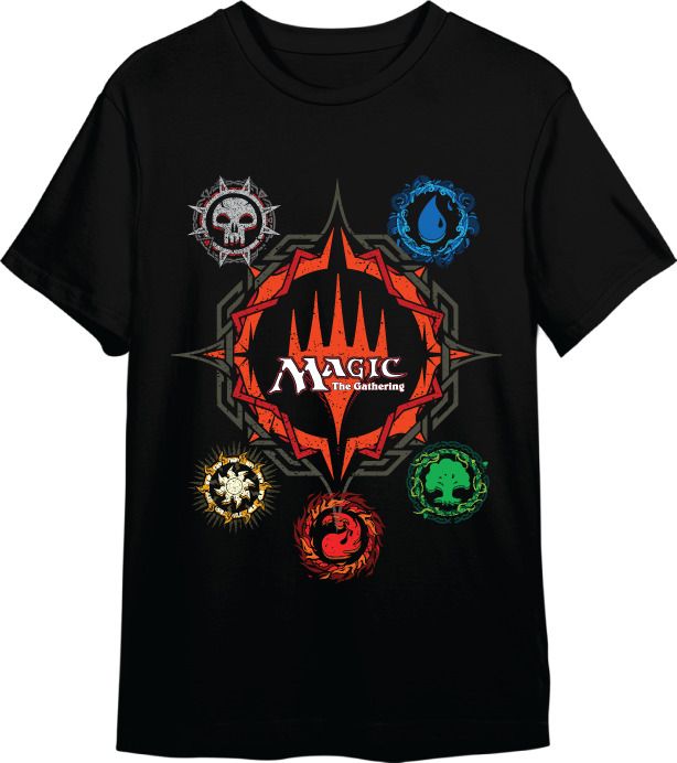 Camiseta Magic Mana Symbols Negro T