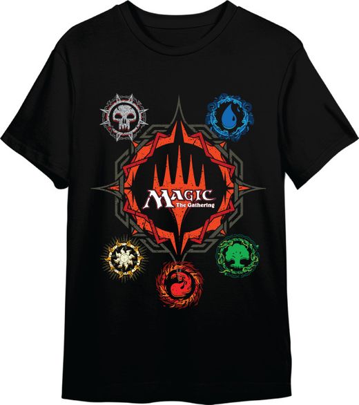 Camiseta Magic Mana Symbols Negro T