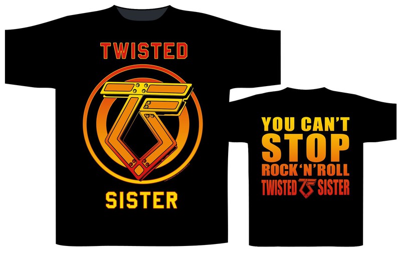 Stop the rock. Футболка Твистед систер. Twisted sister значок. Рок энд ролл футболка. Twisted sister you can't stop Rock'n'Roll.