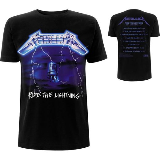 Camiseta Metallica unisex: Ride The Lightning Tracks (Back Print)