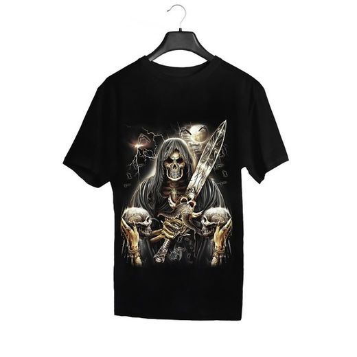 Camiseta Muerte con Espada y Calaveras - Glow in the Dark