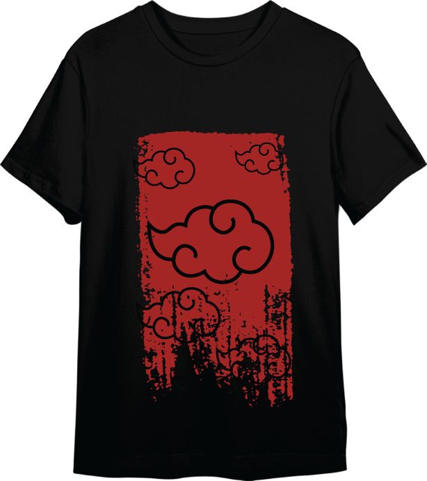 Camiseta Naruto Shipp Akatsuki Negro T