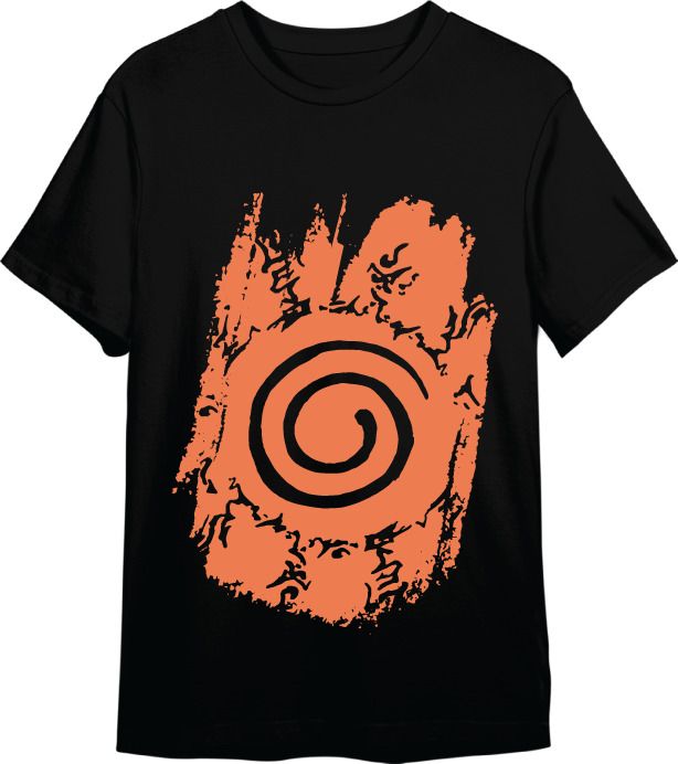 Camiseta Naruto Shipp Sello 4 Simbolos Negro T