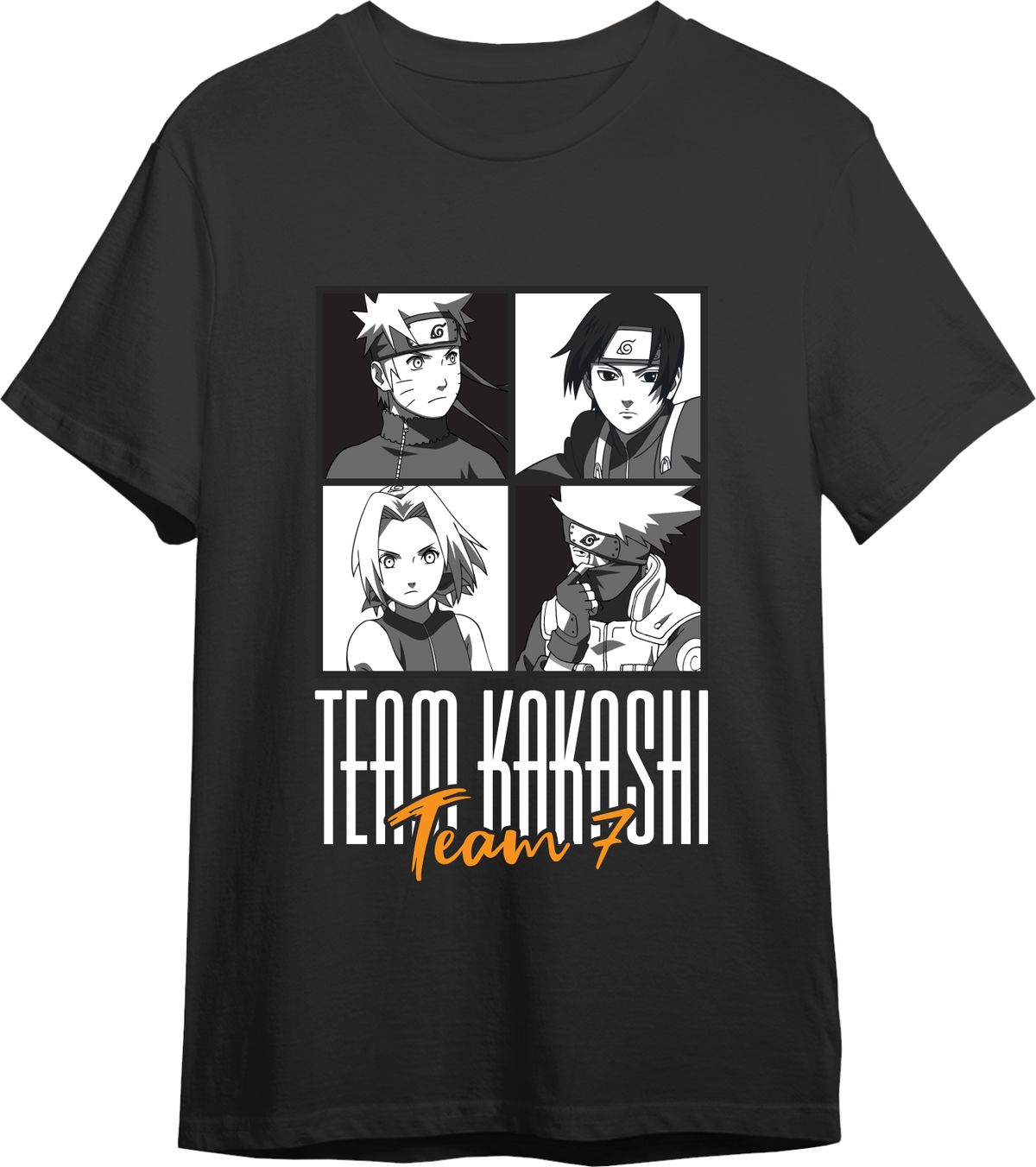 Camiseta Naruto Shipp Team Kakashi Negro T