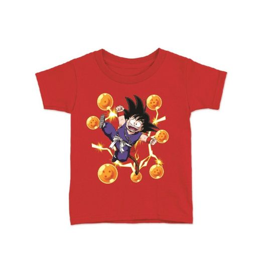 Camiseta Niño Dragon Balll Bolas Red