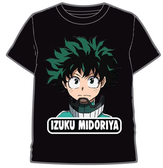 CAMISETA NIÑO MY HERO ACADEMY IZUKU NEGRO