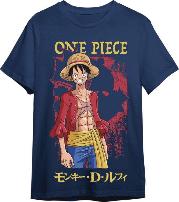 Camiseta One Piece Luffy Barco Denim T