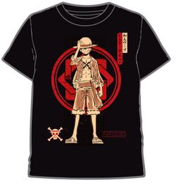 CAMISETA ONE PIECE LUFFY ESCUDO ROJO