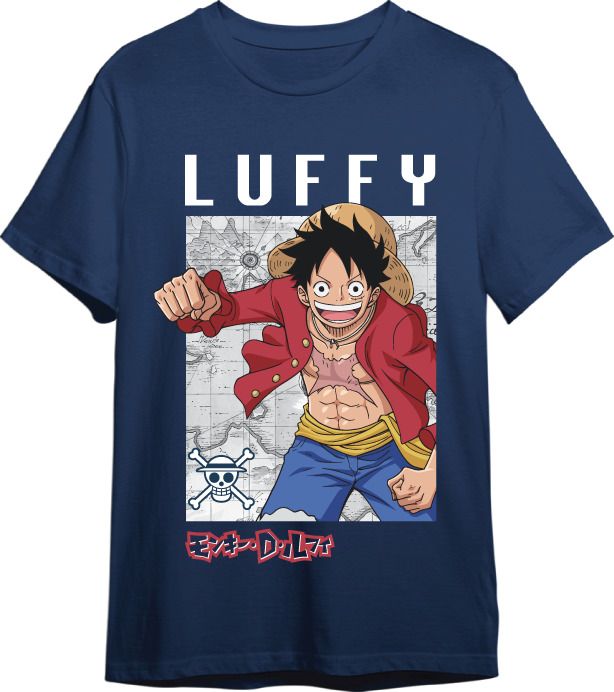 Camiseta One Piece Luffy Mapa Denim T Talla 10Y