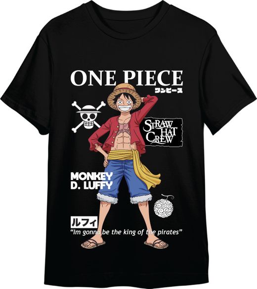 Camiseta One Piece Luffy Monkey Negro T