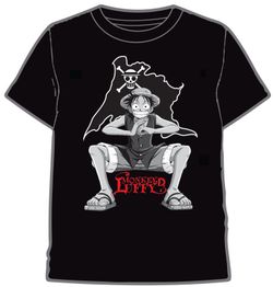 CAMISETA ONE PIECE LUFFY SKULL NEGRO