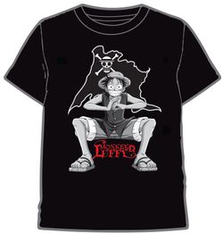 CAMISETA ONE PIECE LUFFY SKULL NEGRO