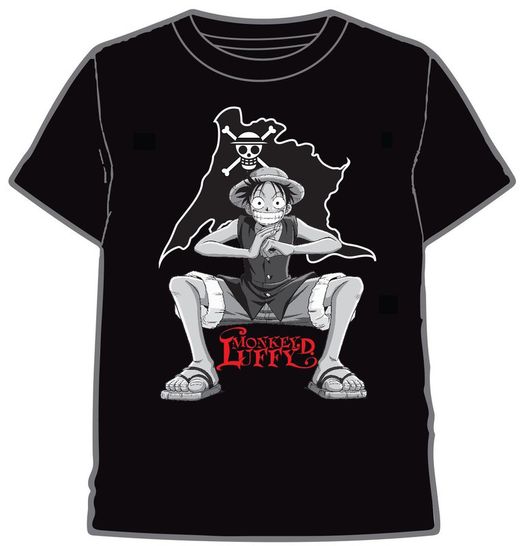 CAMISETA ONE PIECE LUFFY SKULL NEGRO