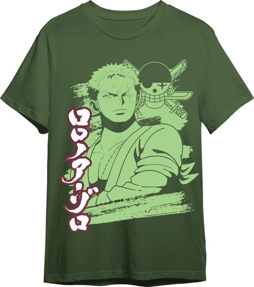 Camiseta One Piece Zoro Verde Oliva T