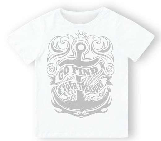 Camiseta para bebé Find your treasure en blanco