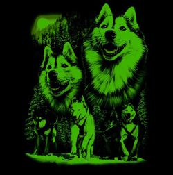 Camiseta Perro Lobo Glow in the Dark