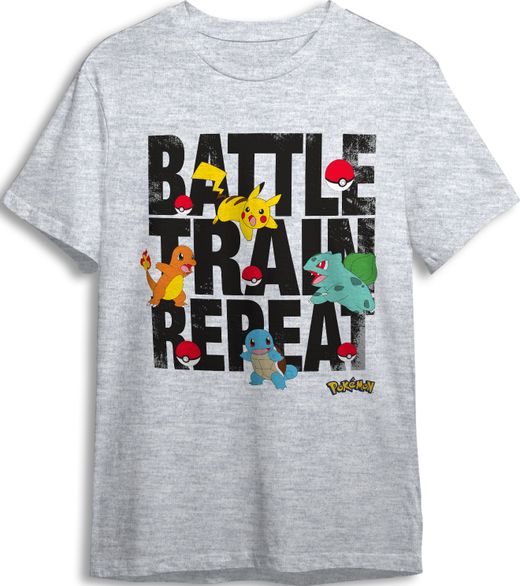 Camiseta Poke056 Battle Gris T