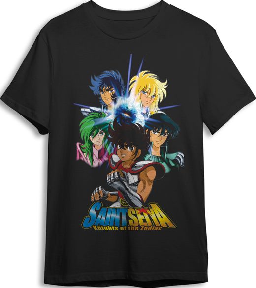 Camiseta Saint Seya Cabezas Negro T