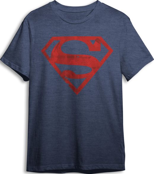 Camiseta Superman Negro Jaspeado
