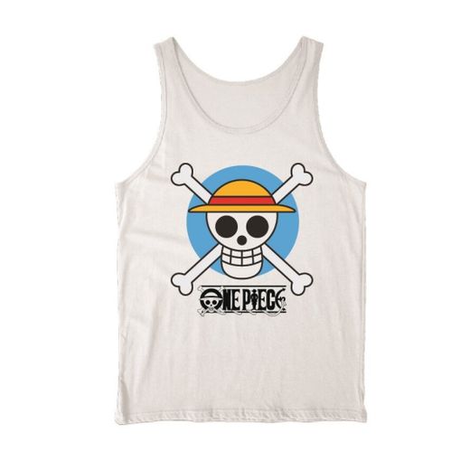 Camiseta Tirantes One Piece Circle Skull Blanco T