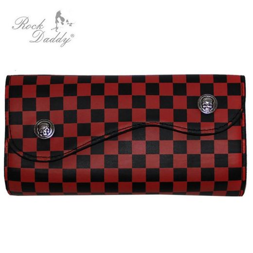 Cartera Cuadros Ska Red Piel