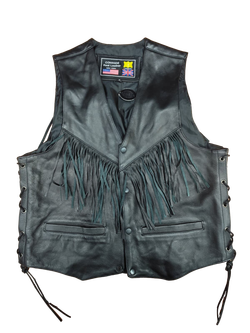 Chaleco cuero con flecos