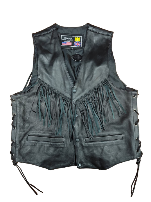 Chaleco cuero con flecos