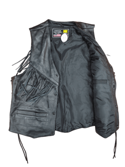 Chaleco cuero con flecos