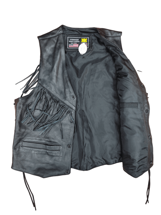 Chaleco cuero con flecos