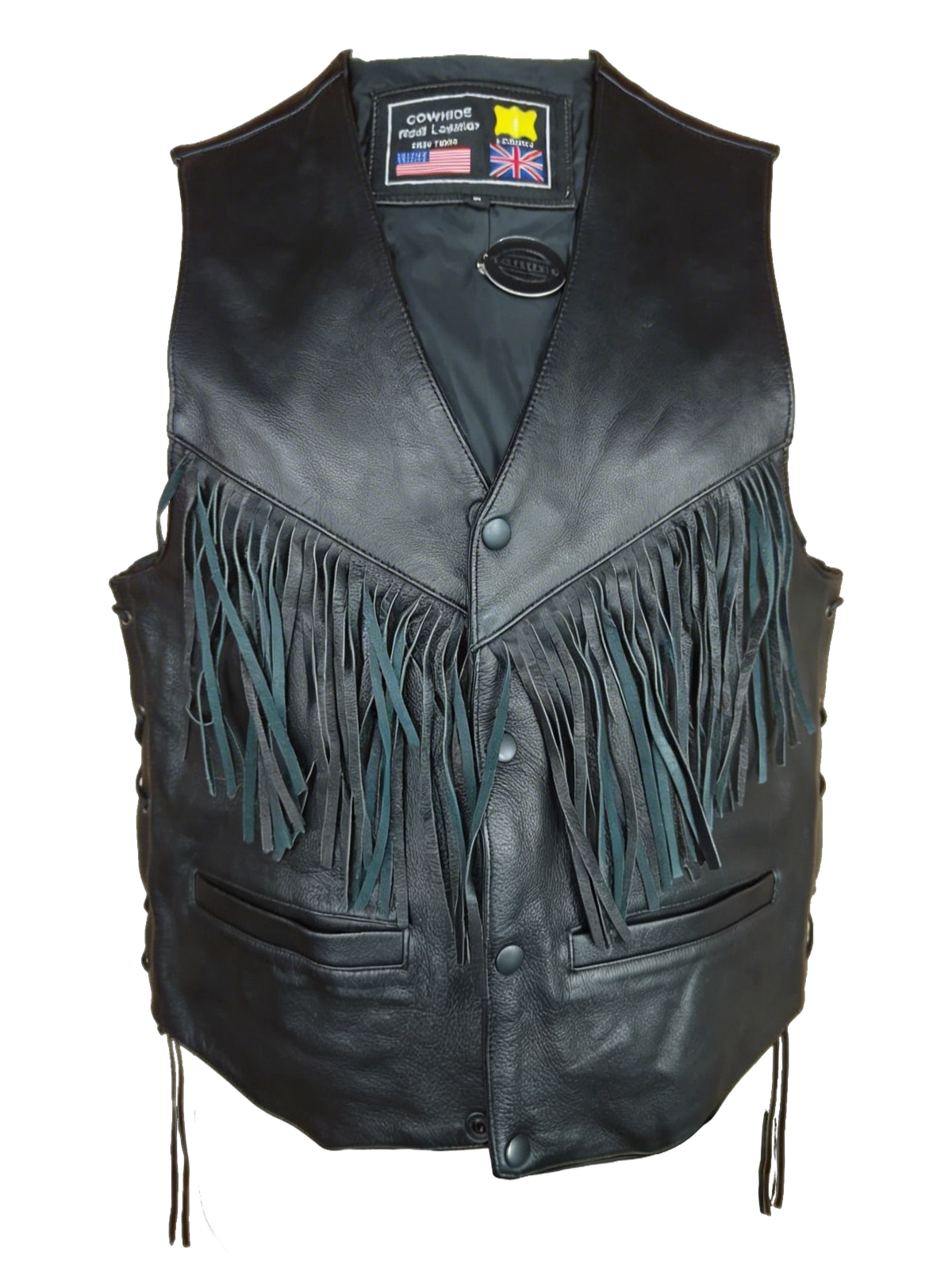 Chaleco cuero con flecos