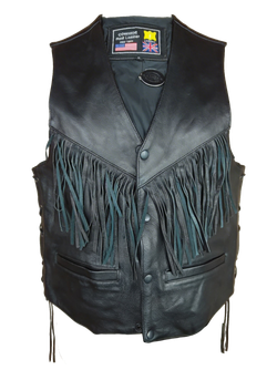 Chaleco cuero con flecos