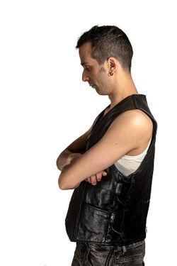 Chaleco Cuero Liso Cordones