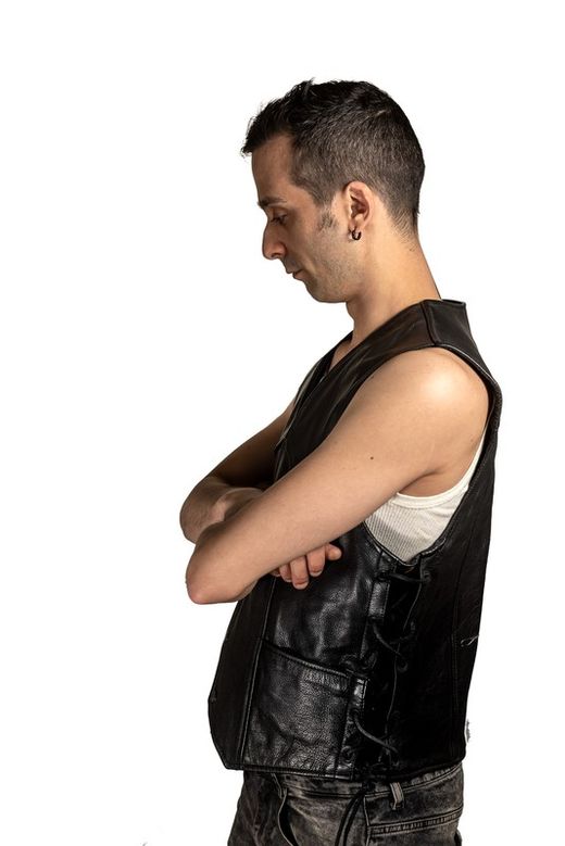 Chaleco Cuero Liso Cordones