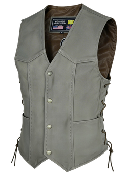 Chaleco cuero marron ante