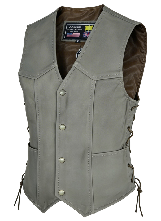 Chaleco cuero marron ante