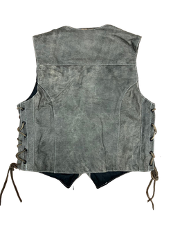 Chaleco cuero marron chica