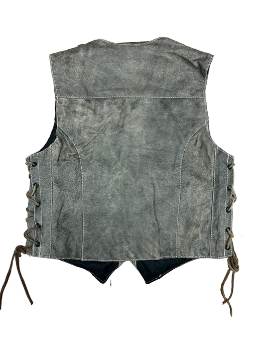 Chaleco cuero marron chica