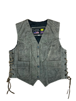 Chaleco cuero marron chica