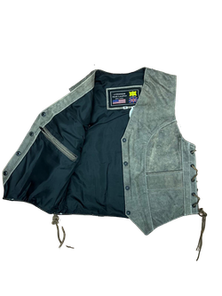 Chaleco cuero marron chica