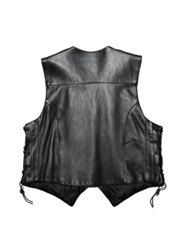 Chaleco cuero negro chica clasico