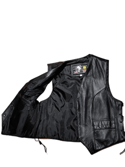 Chaleco cuero negro chica clasico