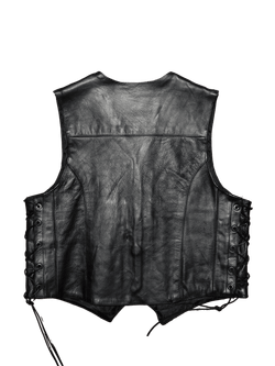 Chaleco cuero negro chica clasico