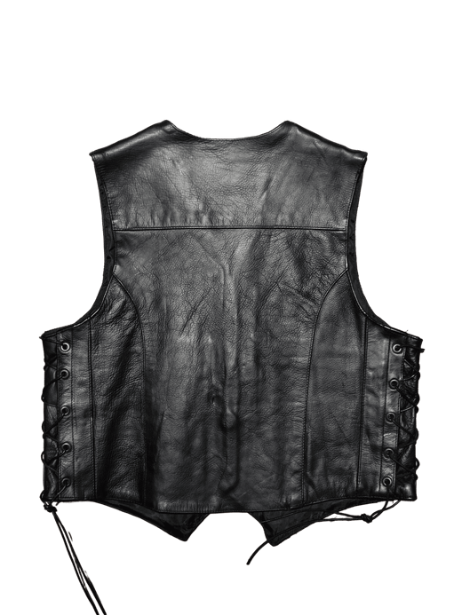 Chaleco cuero negro chica clasico