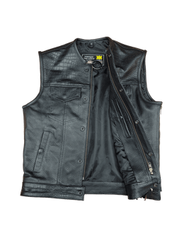 Chaleco cuero perforado