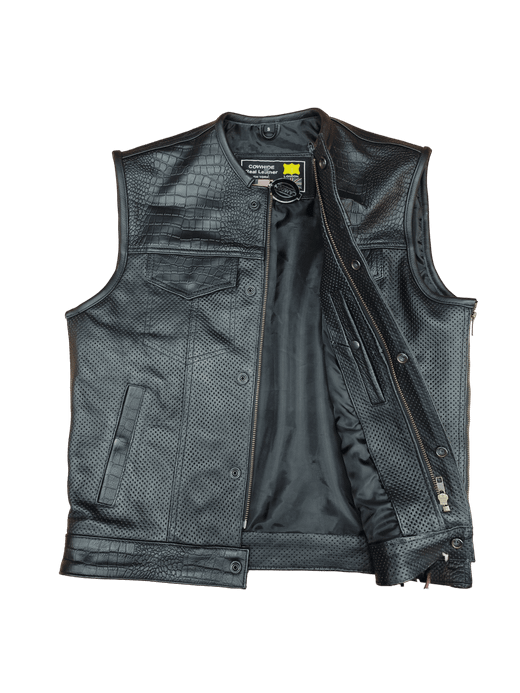 Chaleco cuero perforado