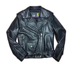 Chaqueta cruzada chica piel negra