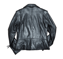 Chaqueta cruzada chica piel negra