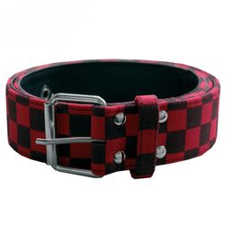 Rode en zwarte geruite riem